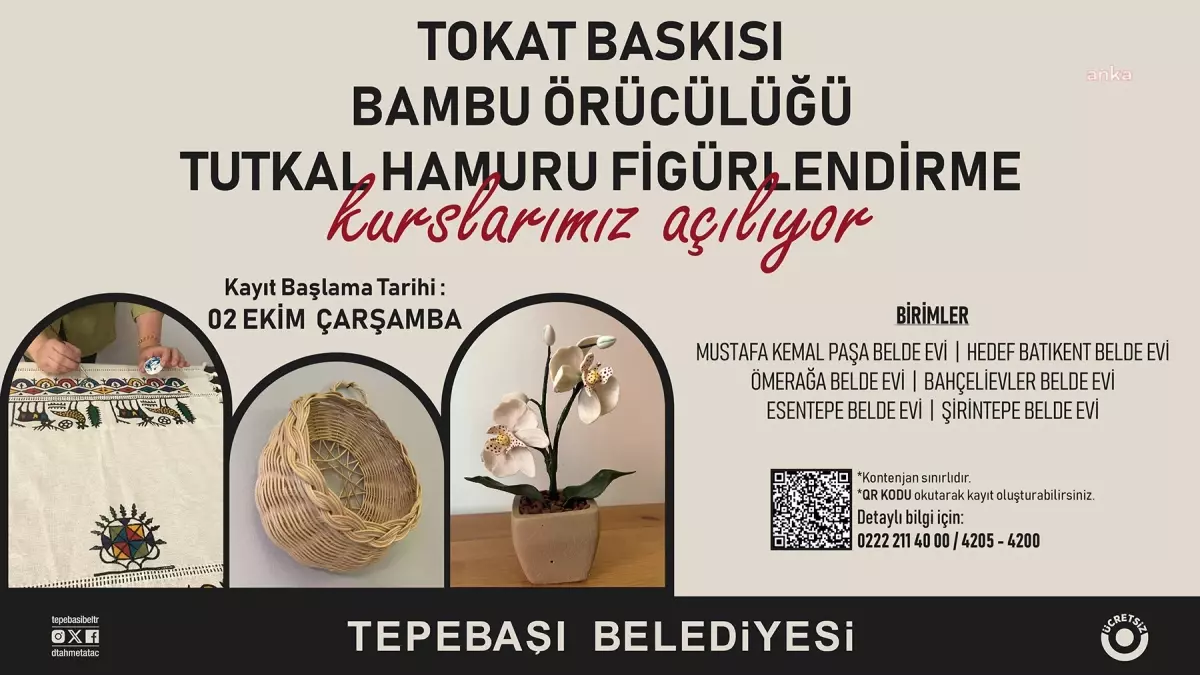 Tepebaşı’nda Yeni El Sanatları Kursları Başlıyor