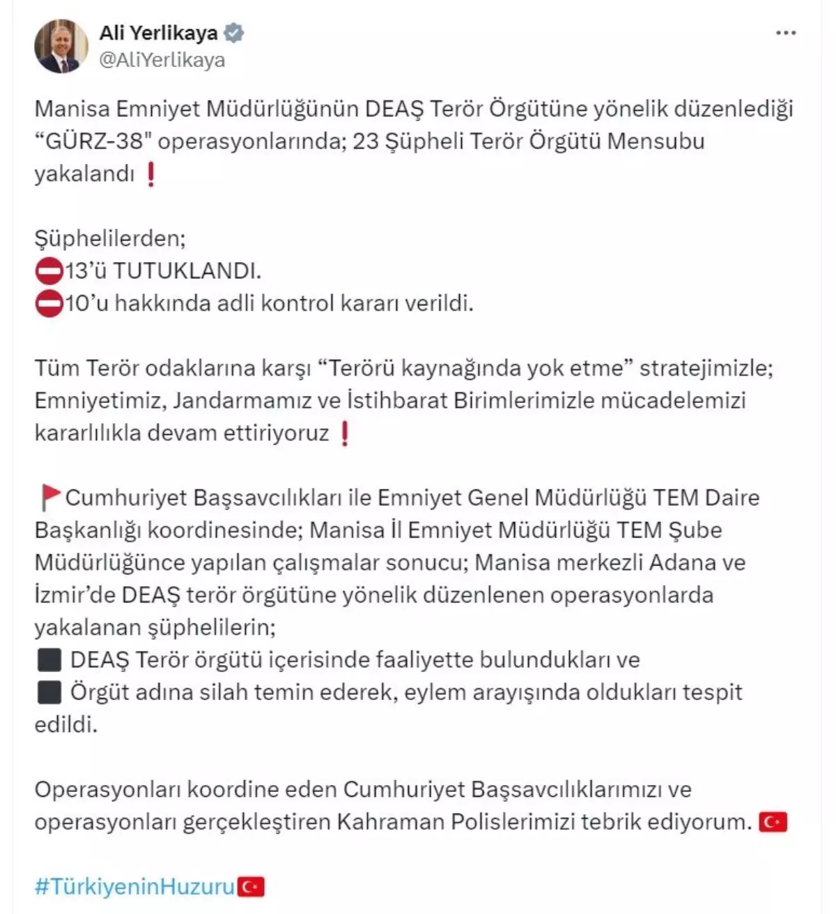 DEAŞ’a Yönelik Operasyonda 13 Tutuklama
