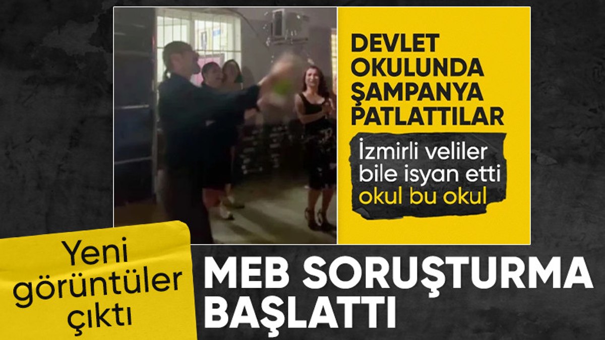 İzmir’de devlet okulunda şampanya patlatmışlardı: Soruşturma başlatıldı