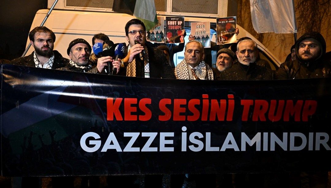 ABD İstanbul Başkonsolosluğu önünde protesto: “Kes sesini Trump”